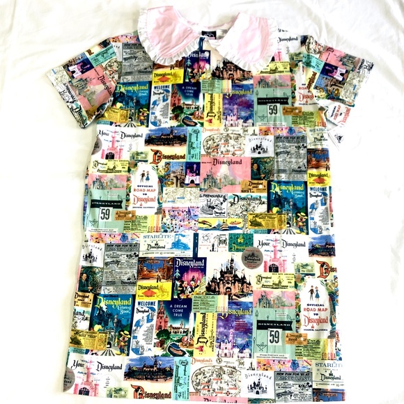 Disney100 Disneyland Dress Pink Mickey Mouse All Over Print - NEW - Picture 1 of 4